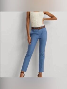 Lauren Ralph Lauren Pale Azure Blue Skinny Pants Size 16